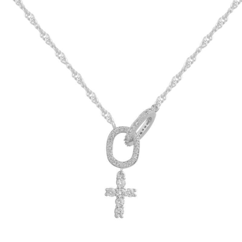 Evry Jewels CJ Necklace – Abbygrace Fraley X Evry Jewels – Faith-Inspired Stackable Cross Pendant with Custom Engraving