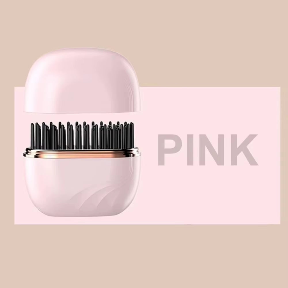 Mini Electric Heating Hair Straightener Brush Portable Hairdressing Tool Cordless Hair Straightener Comb Rechargeable