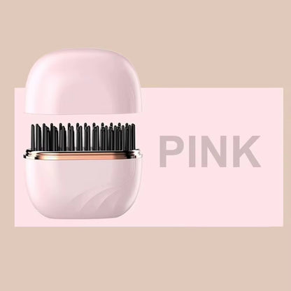 Mini Electric Heating Hair Straightener Brush Portable Hairdressing Tool Cordless Hair Straightener Comb Rechargeable