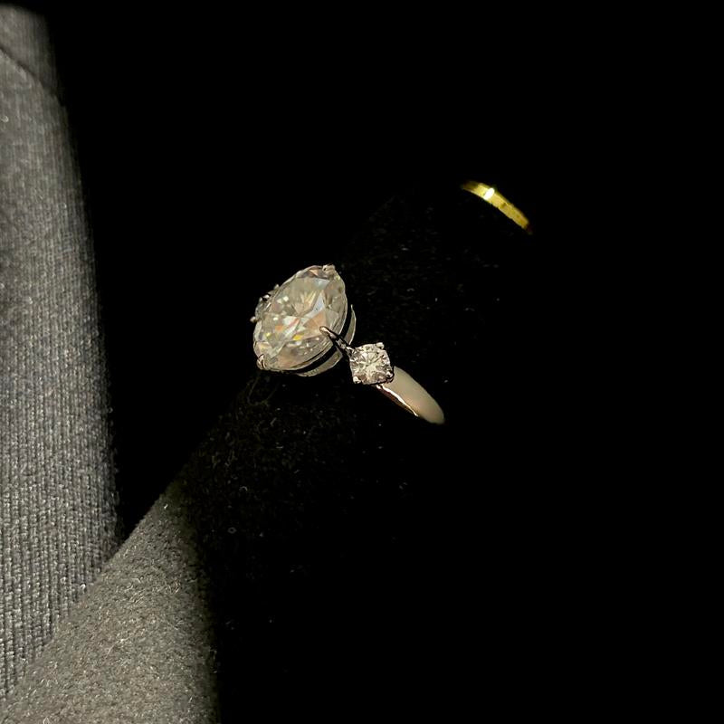 【#36】(Coral) 925 Sterling Silver Synthetic Moissanite Rings