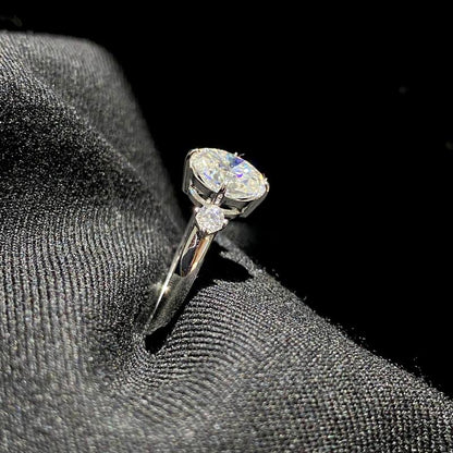 【#36】(Coral) 925 Sterling Silver Synthetic Moissanite Rings