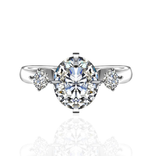 【#36】(Coral) 925 Sterling Silver Synthetic Moissanite Rings