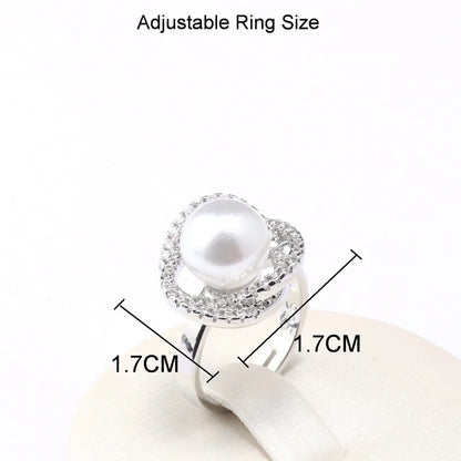 Real White Freshwater Natural Pearl Set Women Wedding 925 Sterling Silver Necklace Earring Sets Jewelry Anniversary Gift