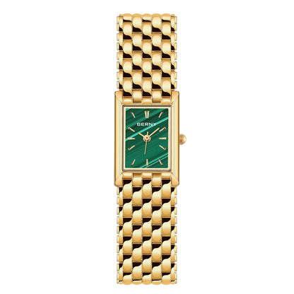 BERNY Gold Watch for Women Square Ladies Quartz Wristwatches Stainless Steel Women Small Gold Watch Luxury Casual Fashion Watch