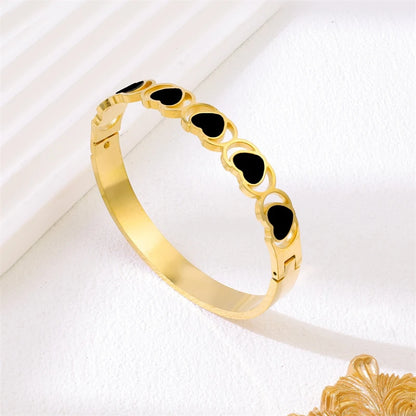 Statement 316L Stainless Steel 2025 New Fashion Jewelry Young Style Love Heart Charm Bangle Bracelets for Women Lover