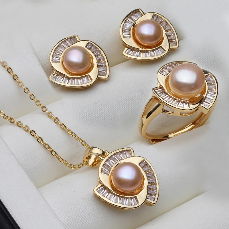 Queen’s Grace – Elegant 18K Gold-Plated Pearl Necklace & Earring Set | HELLACHIC Timeless Gift for Her