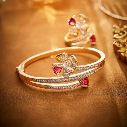 🌹 The Rosé Empress Set (A crown-worthy collection of rings, bracelets, and necklaces in radiant rose tones.) Luxurious Set,Where Opulence Meets Elegance，As Unique As You Are