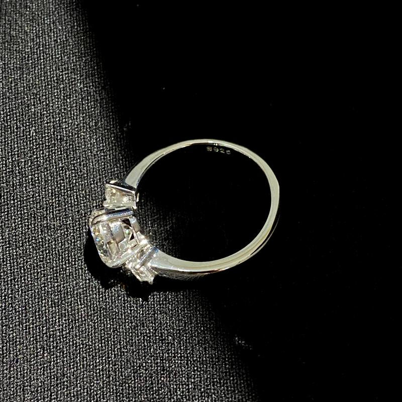 【#36】(Coral) 925 Sterling Silver Synthetic Moissanite Rings