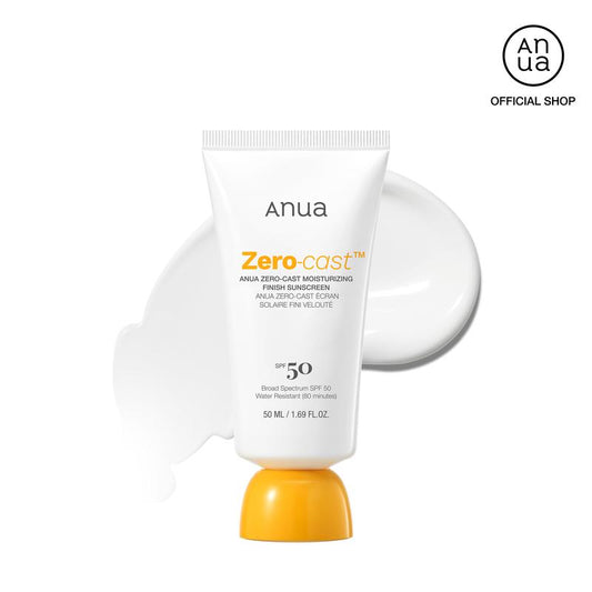 [Anua Official Shop] Zero-Cast Moisturizing Finish Sunscreen (50Ml) ｜SPF 50, Korean Sunscreen, Sun Protection, Waterproof, No White Cast, Lightweight, Korean Skincare, Makeup Longevity