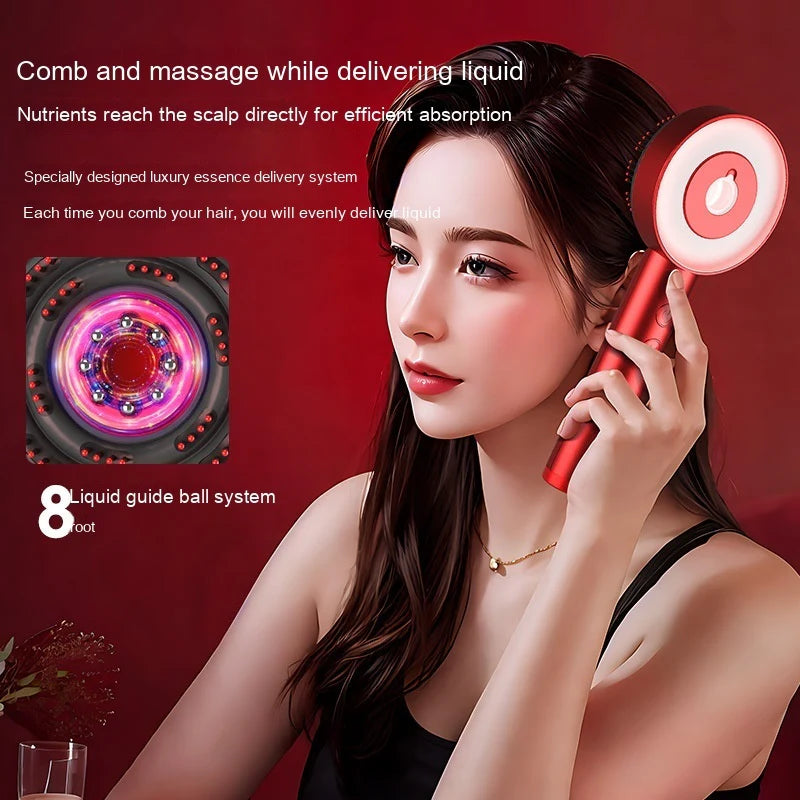 2 -in 1 Fluffy Comb Scalp Massager with oil Applicator Electric hair brush with oil dispenser 
Infrared Hair Care and Beauty